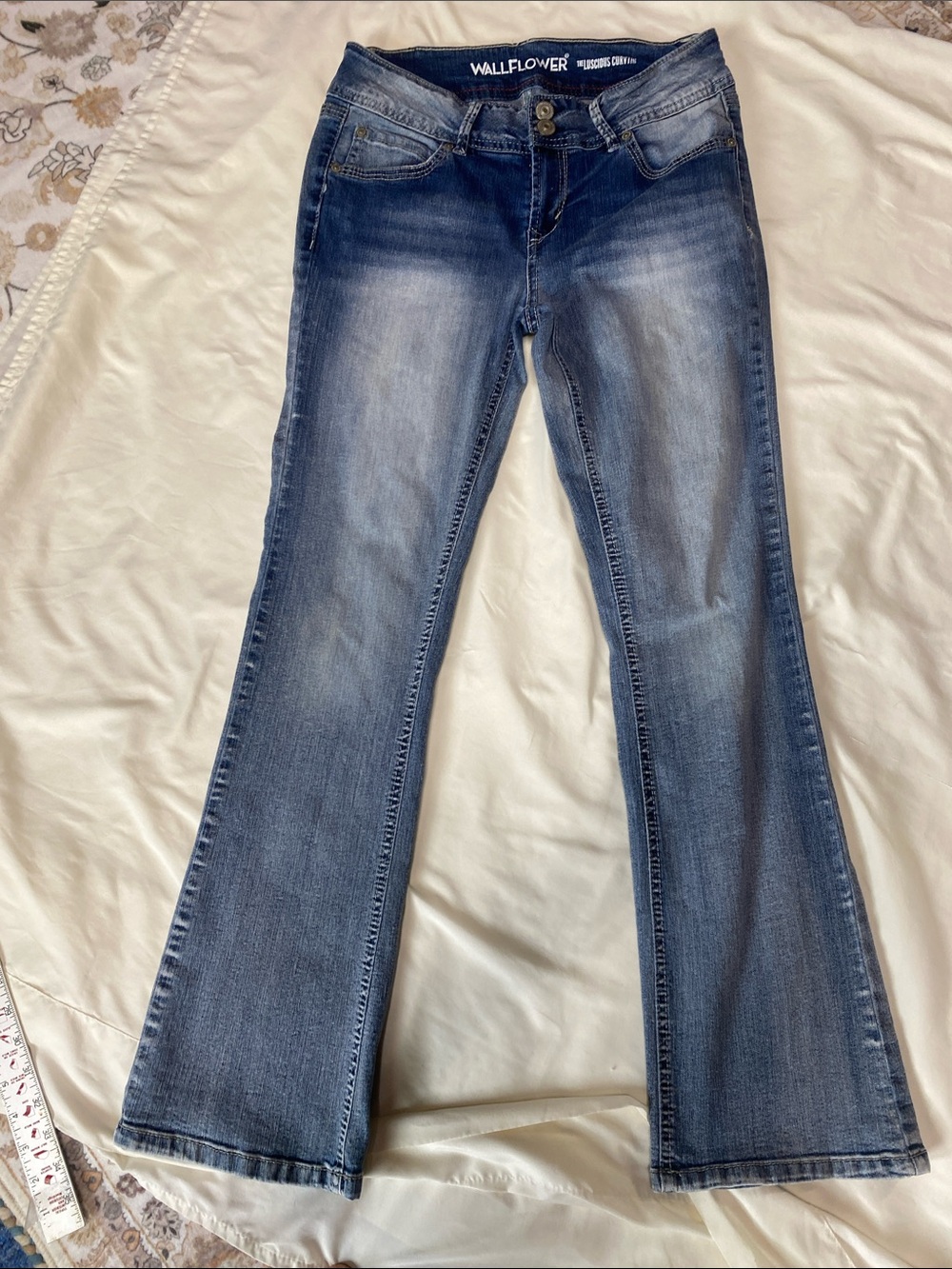 Wallflower Blue Flare Jeans - Faded Indigo Wash